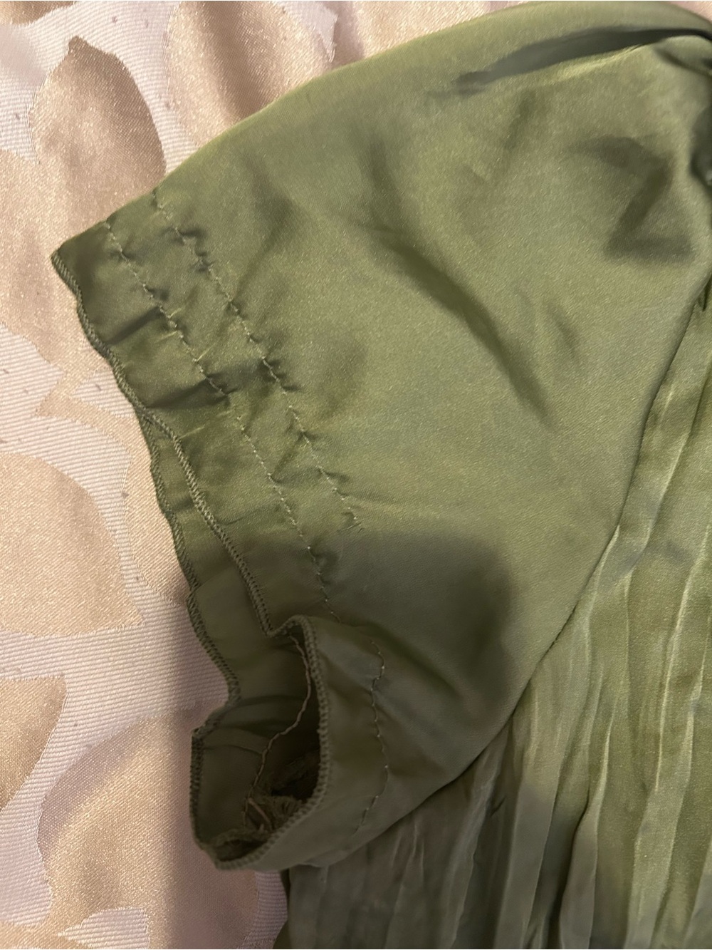 Jaipur Olive Green Ruffle-Front Blouse - Picture 4 of 4